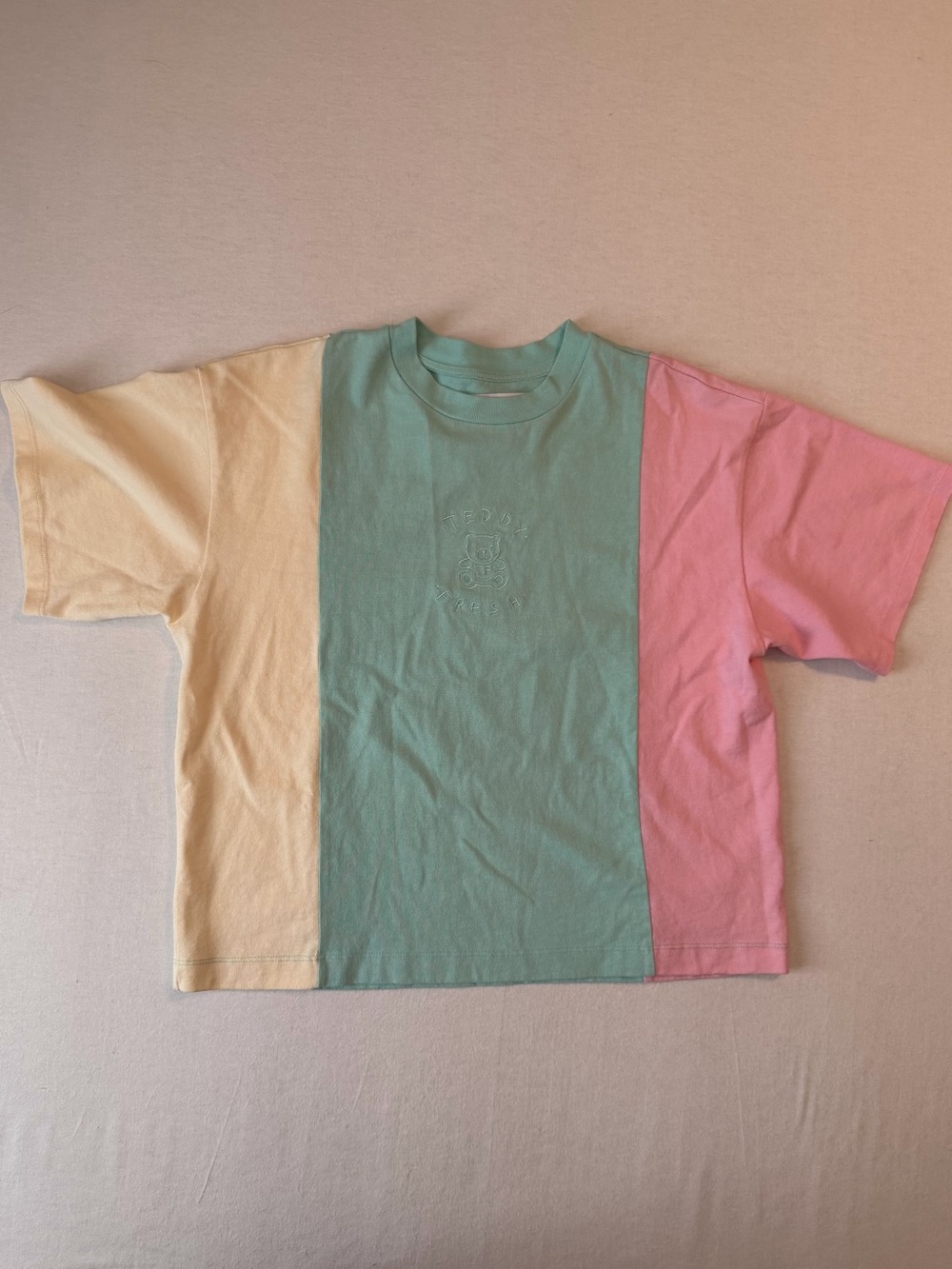 Teddy Fresh Womens Pastel Colorblock Cotton‎ T-Shirt M